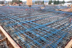 second half of the first floor, post tensioned slab rebar